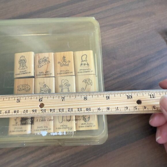 Stampin Up! A Little Love Rubber Stamp Set Of 12 Wood-Mounted Crafting Supplies - Picture 11 of 12